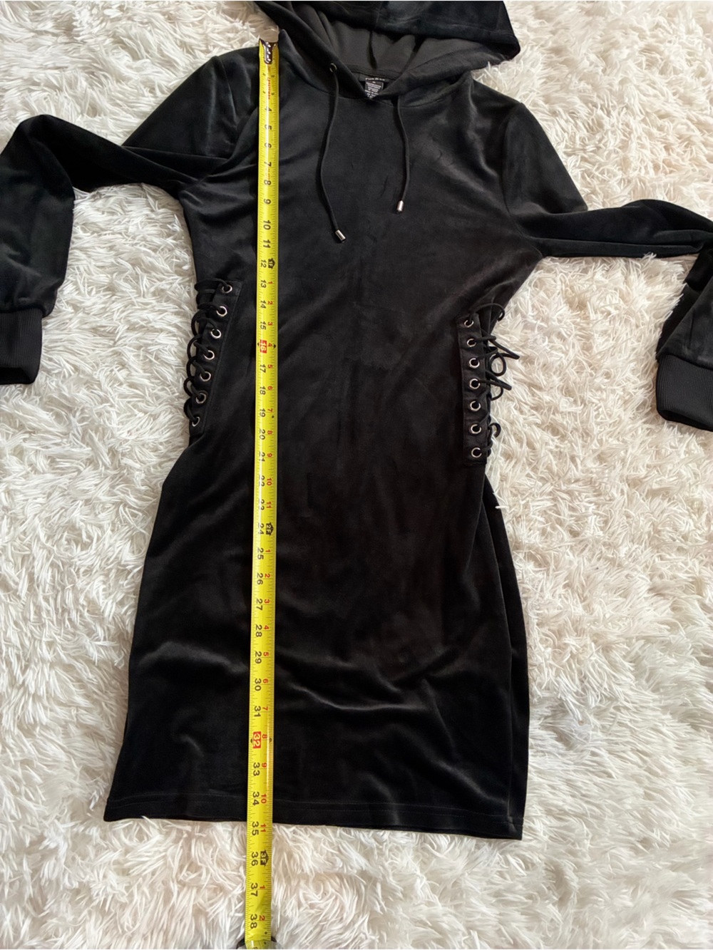 Gothic Grim Reaper Vampire Witchy Whimsigoth Black Sabbath Velvet Hooded Dress M - Picture 5 of 9